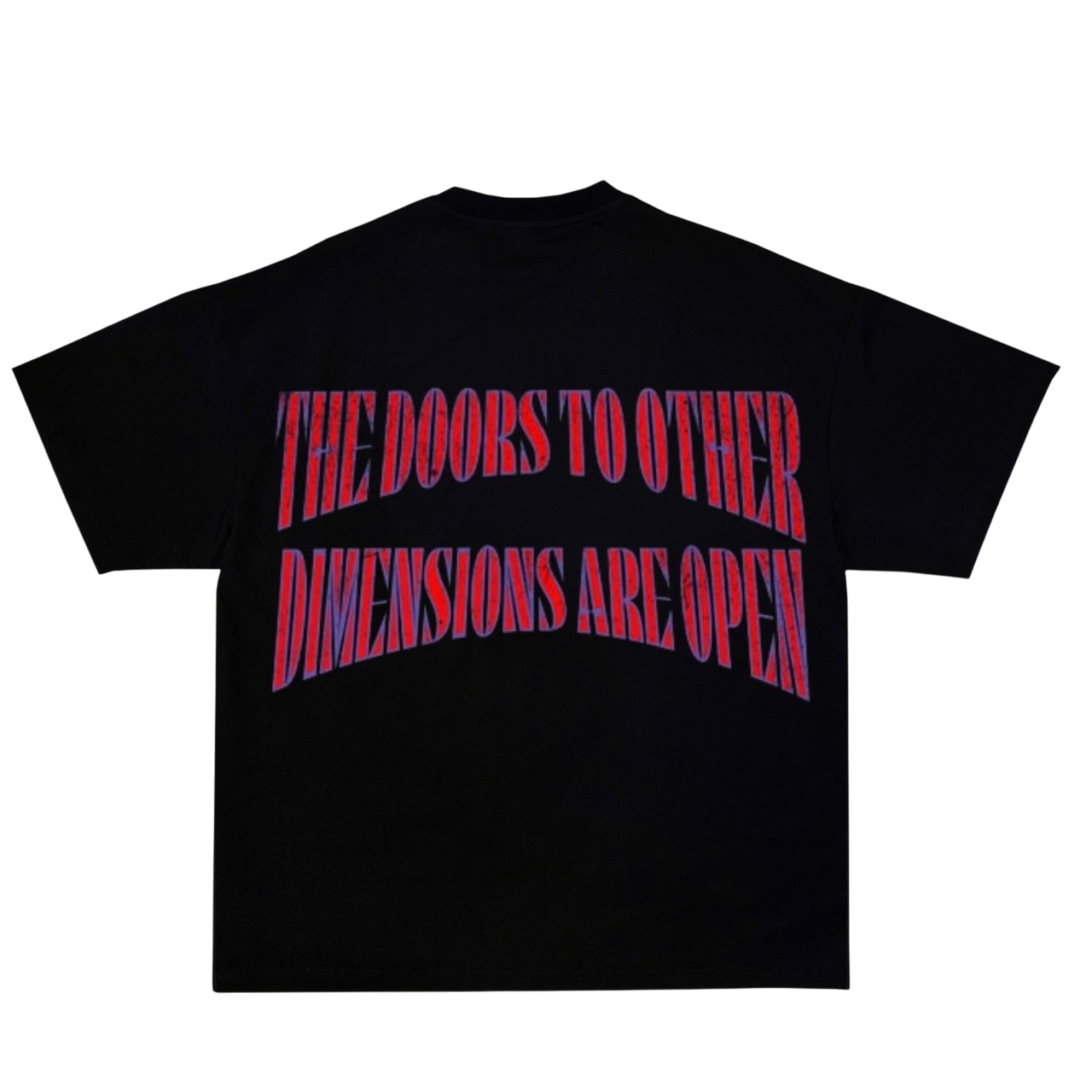 "Doors to other Dimensions are open" Black tee